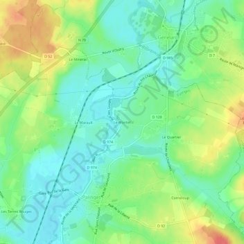 Le Montet topographic map, elevation, terrain