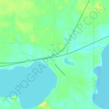 Gulliver topographic map, elevation, terrain