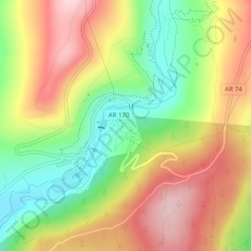 Devils Den State Park topographic map, elevation, terrain