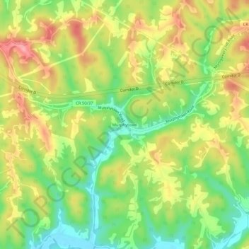 Murphytown topographic map, elevation, terrain