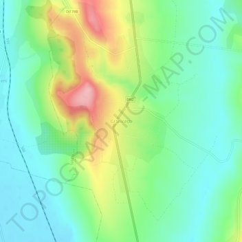 Grănicești topographic map, elevation, terrain
