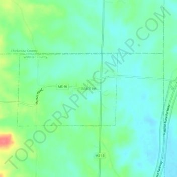 Mantee topographic map, elevation, terrain