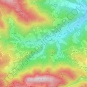 Prein an der Rax topographic map, elevation, terrain
