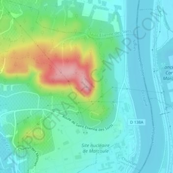 Dent de Marcoule topographic map, elevation, terrain