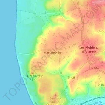 Hattainville topographic map, elevation, terrain
