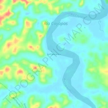 La Concordia topographic map, elevation, terrain