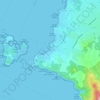 Le Brusc topographic map, elevation, terrain