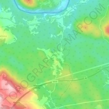 Liplje topographic map, elevation, terrain
