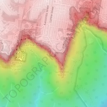 Echo Point topographic map, elevation, terrain