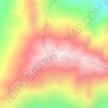 Cumbre de Chirgua topographic map, elevation, terrain