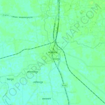 Laksam topographic map, elevation, terrain