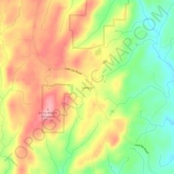 Lovejoy topographic map, elevation, terrain