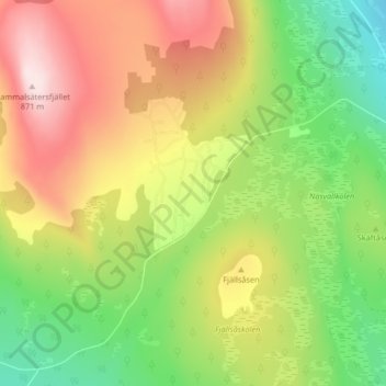 Hemfjällstangen topographic map, elevation, terrain