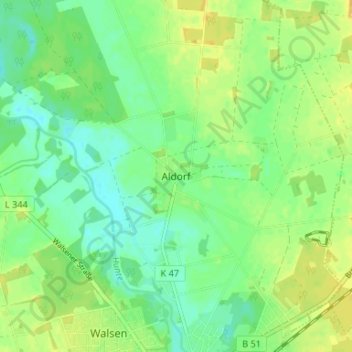 Aldorf topographic map, elevation, terrain