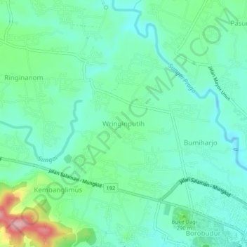 Wringinputih topographic map, elevation, terrain