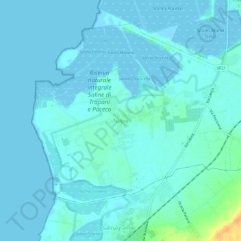 Nubia topographic map, elevation, terrain