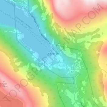 Geiranger topographic map, elevation, terrain