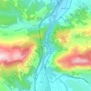 Las Caldas de Besaya topographic map, elevation, terrain