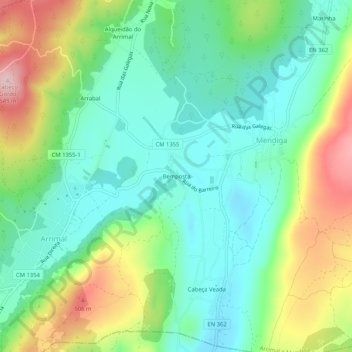 Bemposta topographic map, elevation, terrain