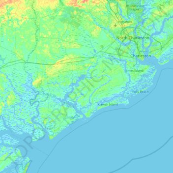 Wadmalaw Island topographic map, elevation, terrain