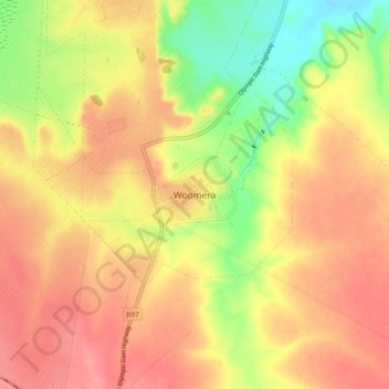 Woomera topographic map, elevation, terrain