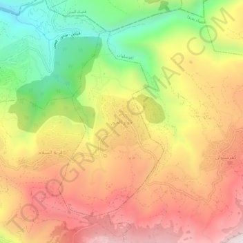 Jouar El Houz topographic map, elevation, terrain