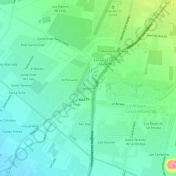 San Jaime topographic map, elevation, terrain