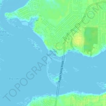 Mullet Lake topographic map, elevation, terrain