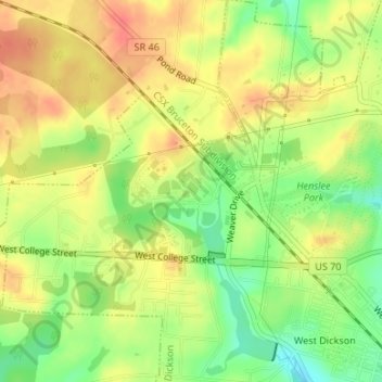 J Dan Buckner Park topographic map, elevation, terrain