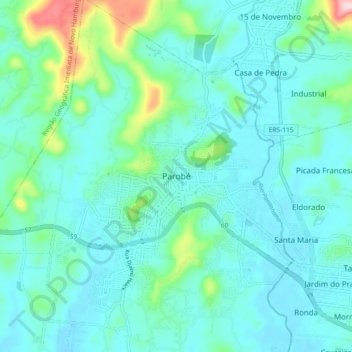 Parobé topographic map, elevation, terrain
