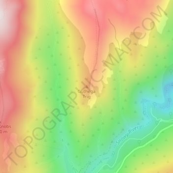 Guthega Trig topographic map, elevation, terrain