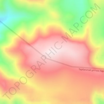 Tarbagatai Mountains topographic map, elevation, terrain