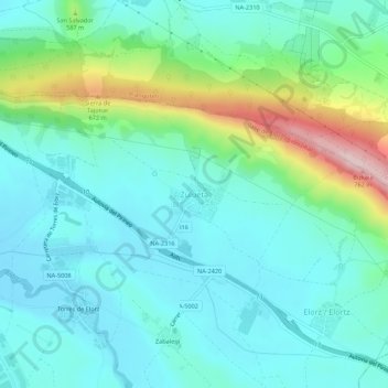 Zulueta topographic map, elevation, terrain