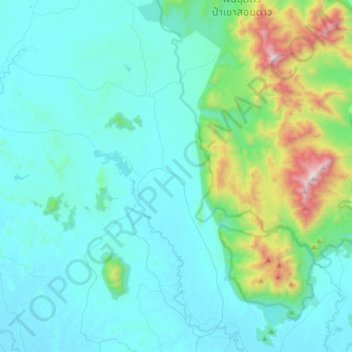 Takhian Thong topographic map, elevation, terrain