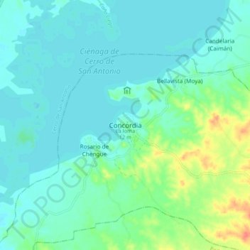 Concordia topographic map, elevation, terrain