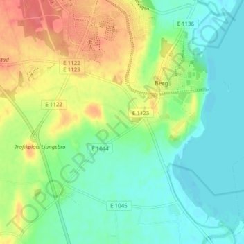 Vreta kloster topographic map, elevation, terrain