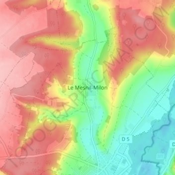 Le Mesnil-Milon topographic map, elevation, terrain