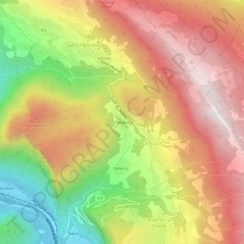 Treydon topographic map, elevation, terrain
