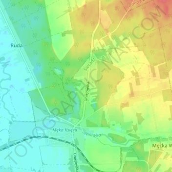 Męka-Jamy topographic map, elevation, terrain
