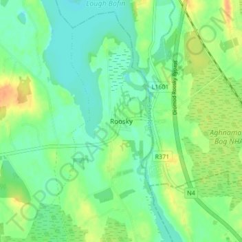Roosky topographic map, elevation, terrain
