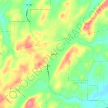 Luttrell topographic map, elevation, terrain