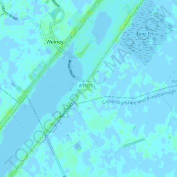 Suspension Bridge topographic map, elevation, terrain