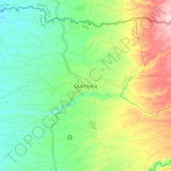 Quimbaya topographic map, elevation, terrain