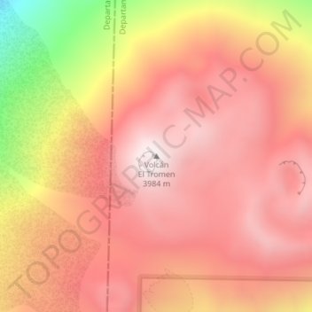 Volcán El Tromen topographic map, elevation, terrain