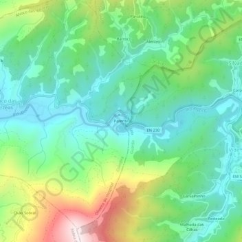 Parente topographic map, elevation, terrain