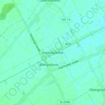 Untermaxfeld topographic map, elevation, terrain