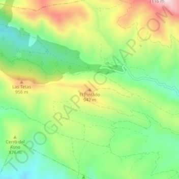 El Pintado topographic map, elevation, terrain