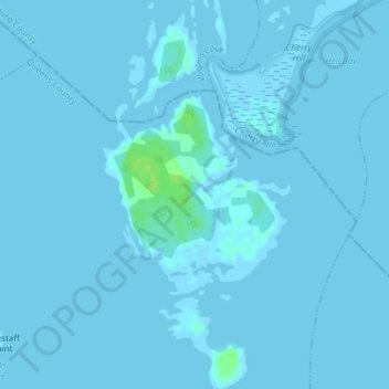 Great Island topographic map, elevation, terrain
