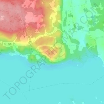 Göten topographic map, elevation, terrain