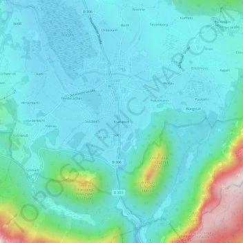Kranawitt topographic map, elevation, terrain